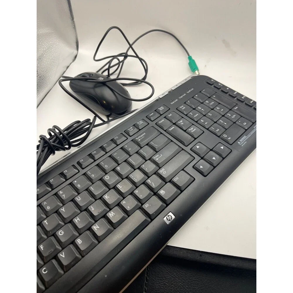 HP KB-0630 Wired PS/2 Multimedia Keyboard & HP Mouse Black Vintage OEM